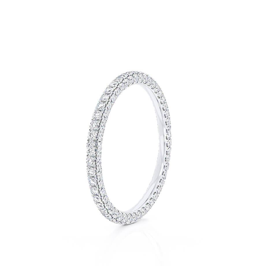 0.49 CT Round Shaped Moissanite Full Eternity Style Wedding Band 3