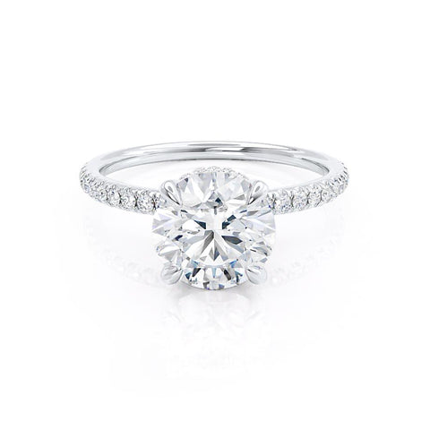 1.0 CT Round Shaped Moissanite Hidden Halo Style Engagement Ring 1