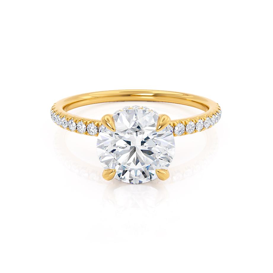 Round Pave Lab Grown Diamond Engagement Ring