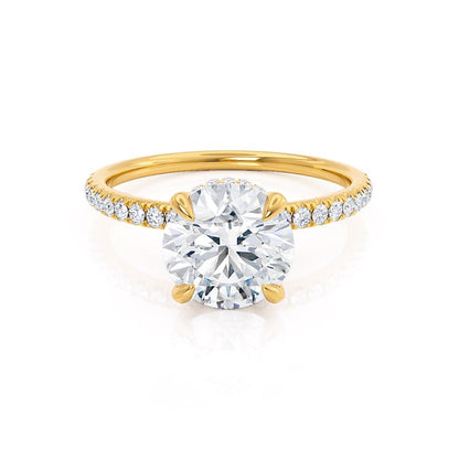 Round Pave Lab Grown Diamond Engagement Ring