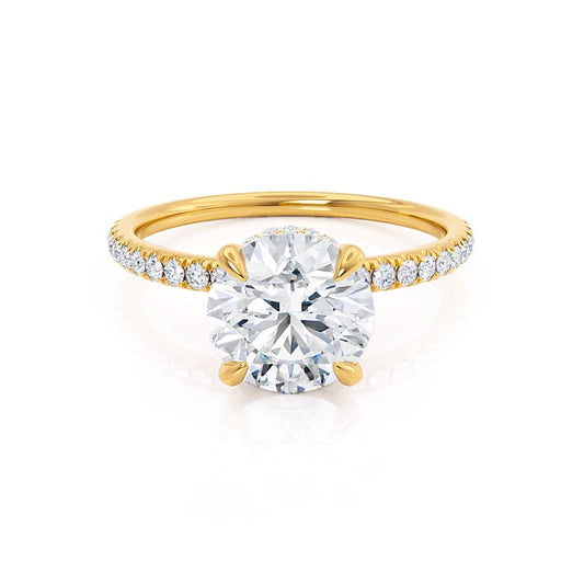 Round Pave Lab Grown Diamond Engagement Ring