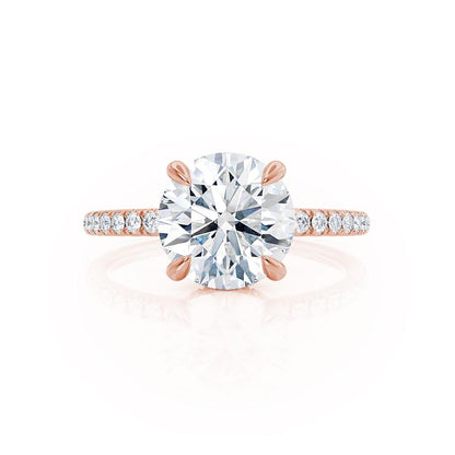 Round Hidden Halo & Pave Lab Grown Diamond Engagement Ring