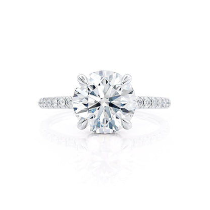 Round Hidden Halo & Pave Lab Grown Diamond Engagement Ring