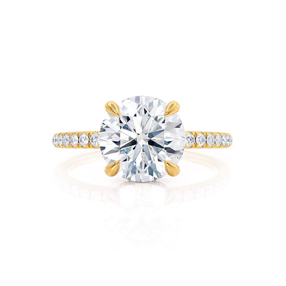 Round Pave Lab Grown Diamond Engagement Ring