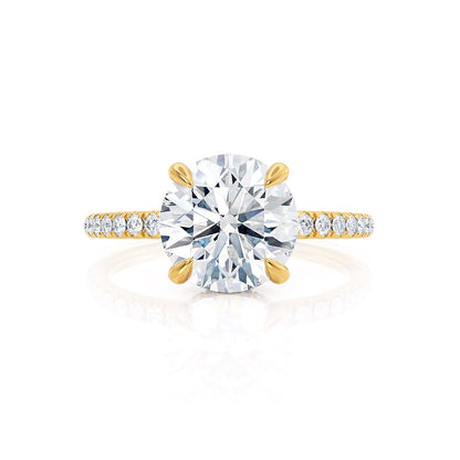 Round Pave Lab Grown Diamond Engagement Ring