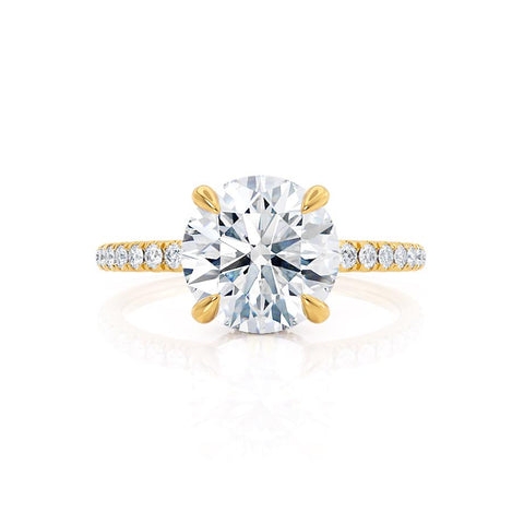 1.0 CT Round Shaped Moissanite Hidden Halo Style Engagement Ring 2