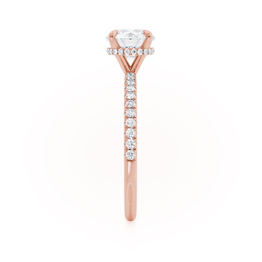 Round Hidden Halo & Pave Lab Grown Diamond Engagement Ring