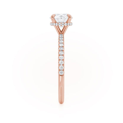 Round Hidden Halo & Pave Lab Grown Diamond Engagement Ring