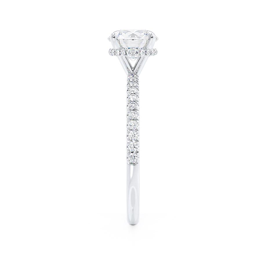 Round Hidden Halo & Pave Lab Grown Diamond Engagement Ring