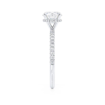 Round Hidden Halo & Pave Lab Grown Diamond Engagement Ring