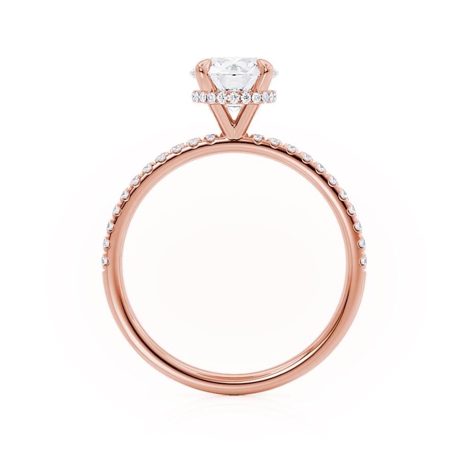 Round Hidden Halo & Pave Lab Grown Diamond Engagement Ring
