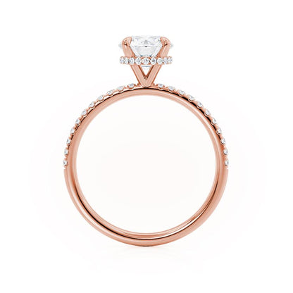 Round Hidden Halo & Pave Lab Grown Diamond Engagement Ring