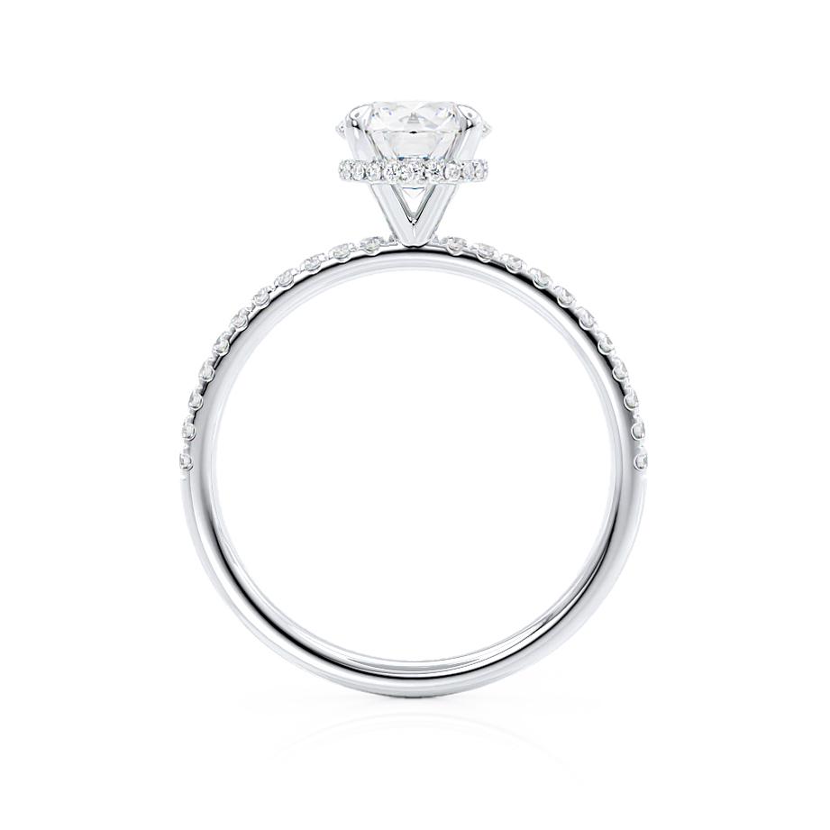 Round Hidden Halo & Pave Lab Grown Diamond Engagement Ring