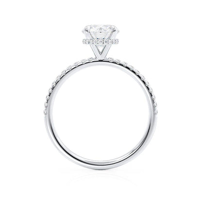 Round Hidden Halo & Pave Lab Grown Diamond Engagement Ring