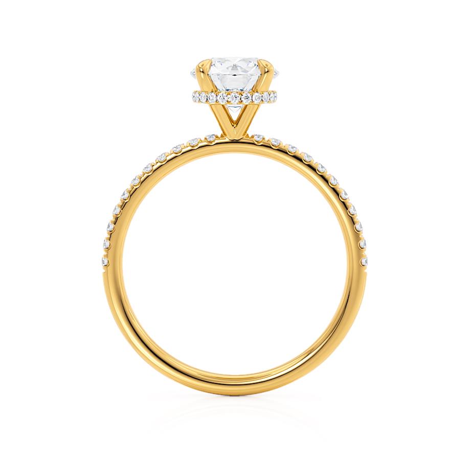 Round Pave Lab Grown Diamond Engagement Ring