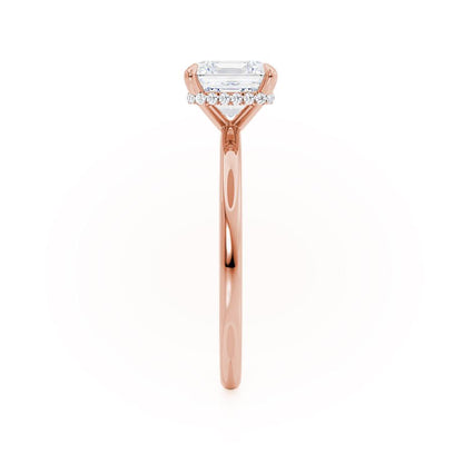 1.30 CT Asscher Shaped Moissanite Hidden Halo Style Engagement Ring 3