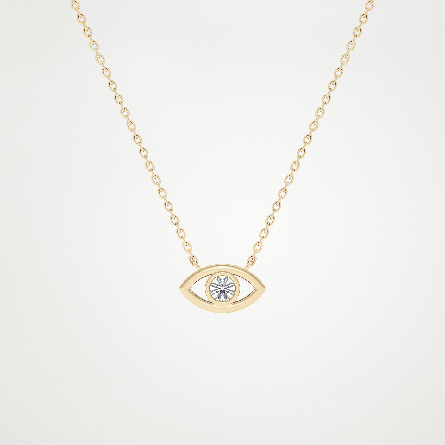 0.08 TCW Round Lab Grown Diamond Eye Shape Necklace