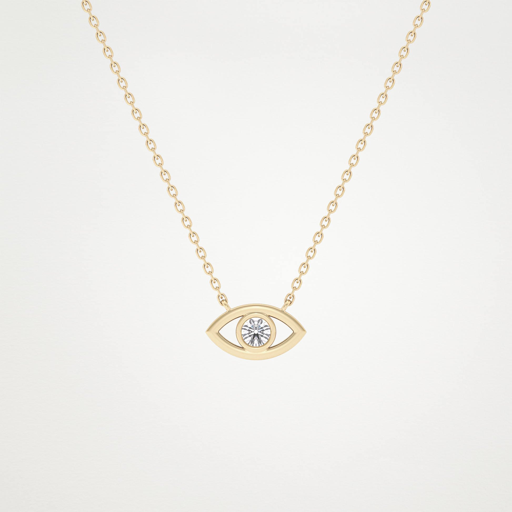 0.08 TCW Round Lab Grown Diamond Eye Shape Necklace