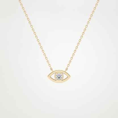 0.08 TCW Round Lab Grown Diamond Eye Shape Necklace