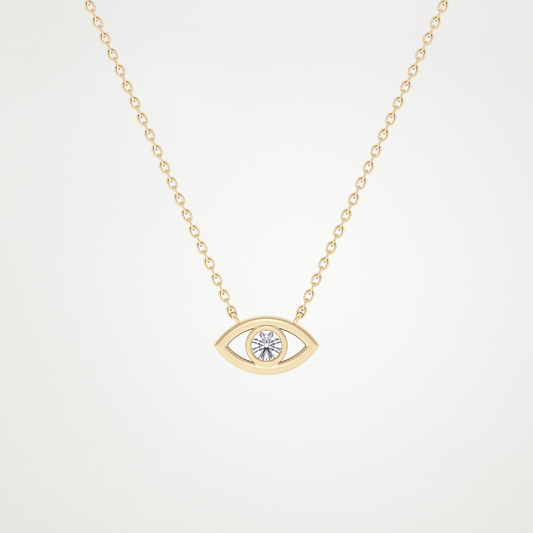 0.08 TCW Round Lab Grown Diamond Eye Shape Necklace