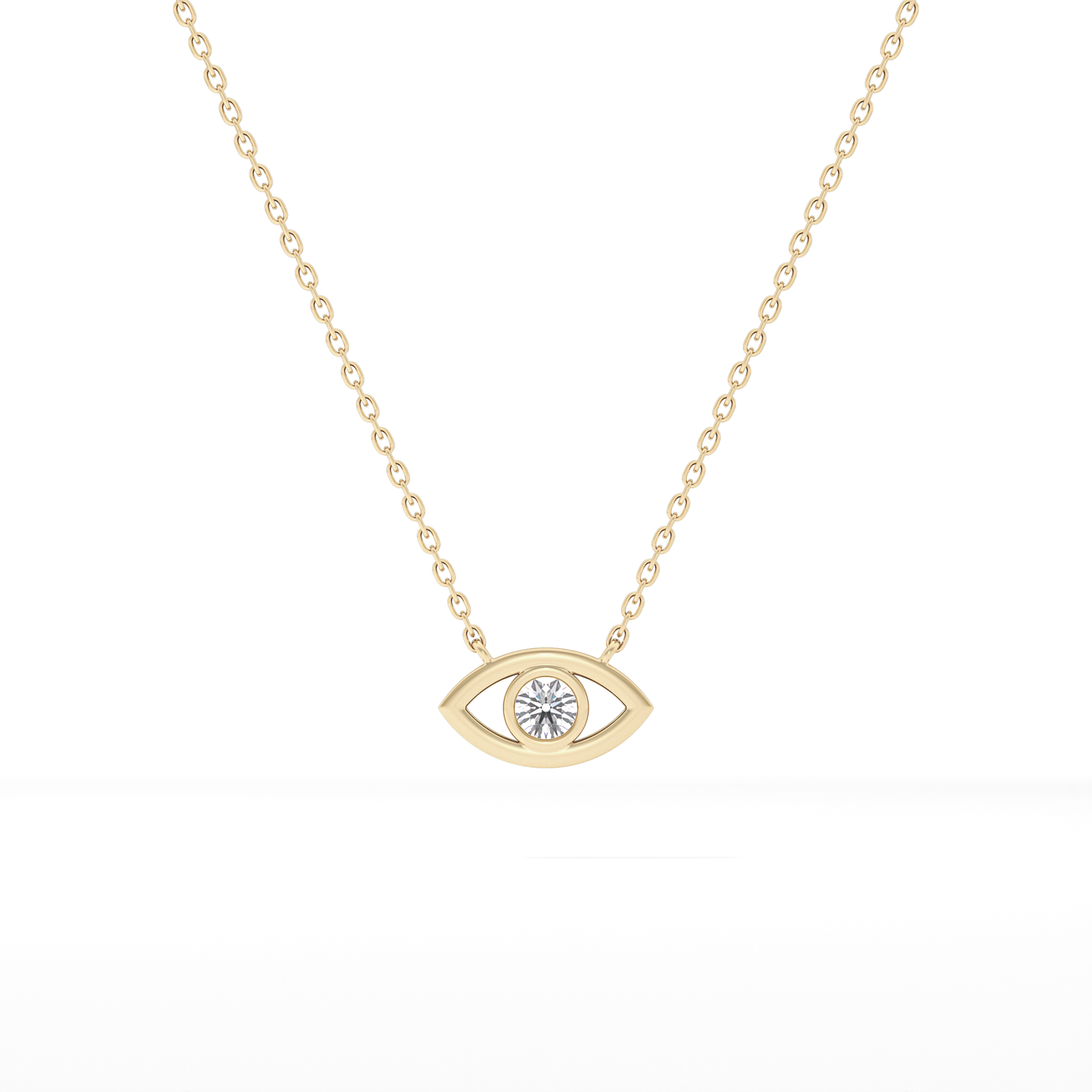 0.08 TCW Round Lab Grown Diamond Eye Shape Necklace