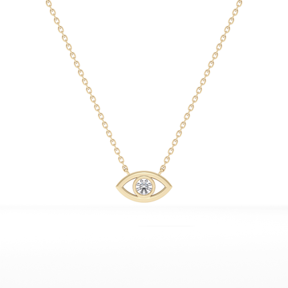 0.08 TCW Round Lab Grown Diamond Eye Shape Necklace