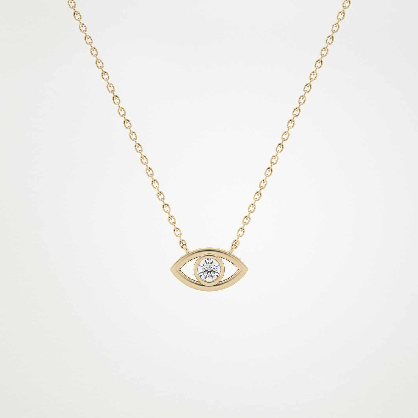0.08 TCW Round Lab Grown Diamond Eye Shape Necklace