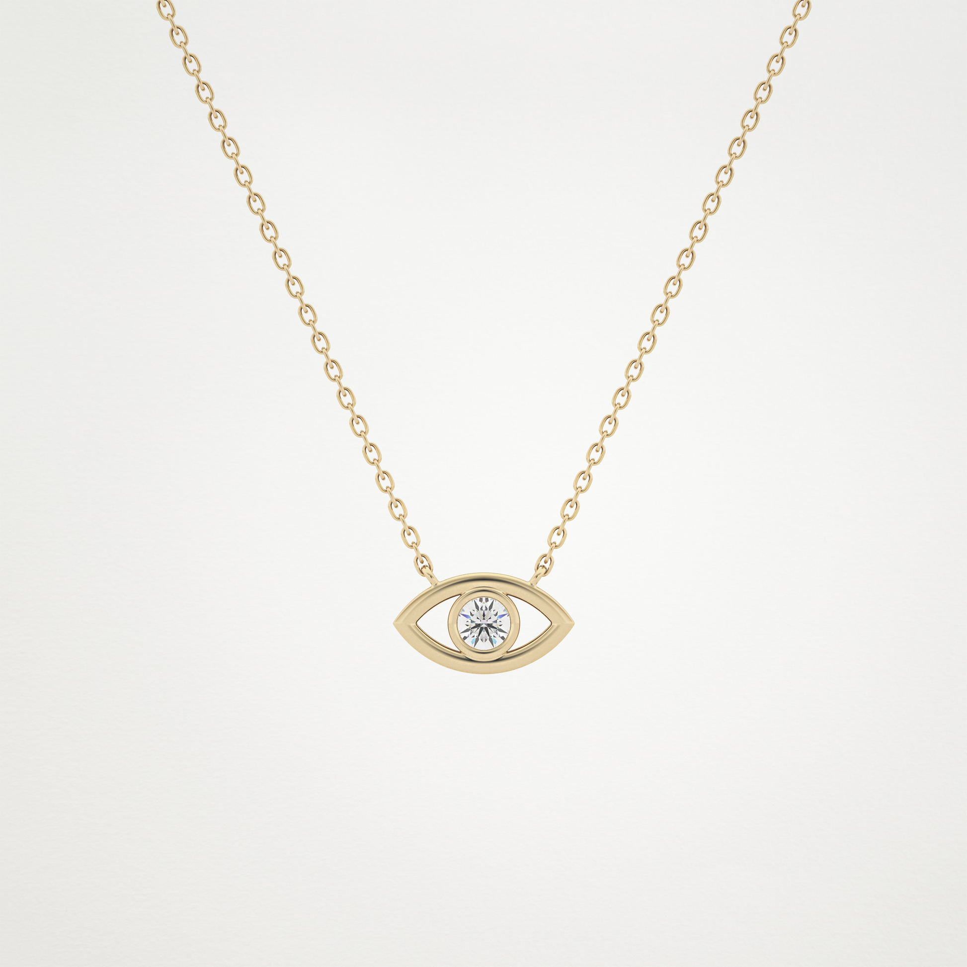 0.08 TCW Round Lab Grown Diamond Eye Shape Necklace