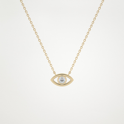 0.08 TCW Round Lab Grown Diamond Eye Shape Necklace