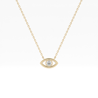 0.08 TCW Round Lab Grown Diamond Eye Shape Necklace