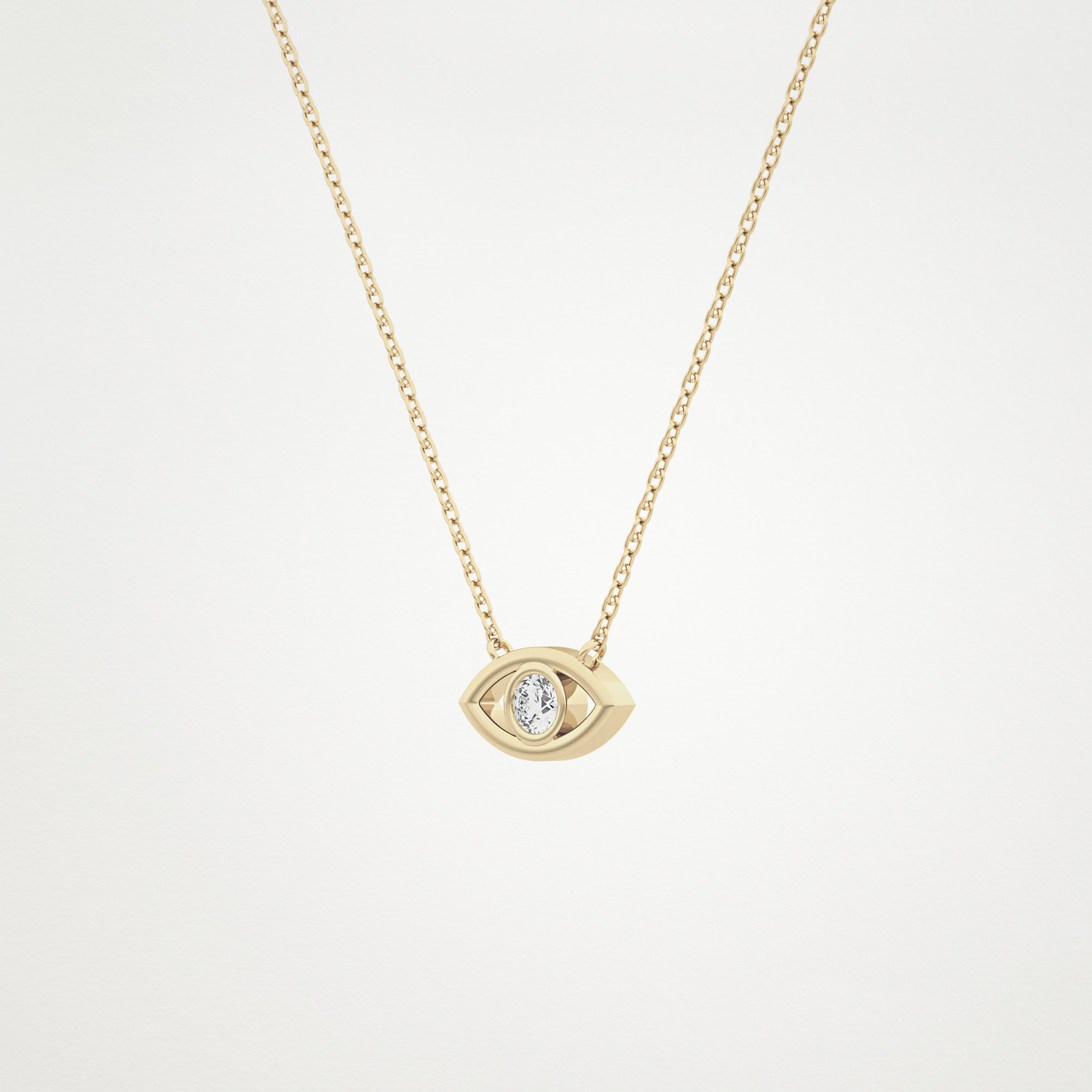 0.08 TCW Round Lab Grown Diamond Eye Shape Necklace