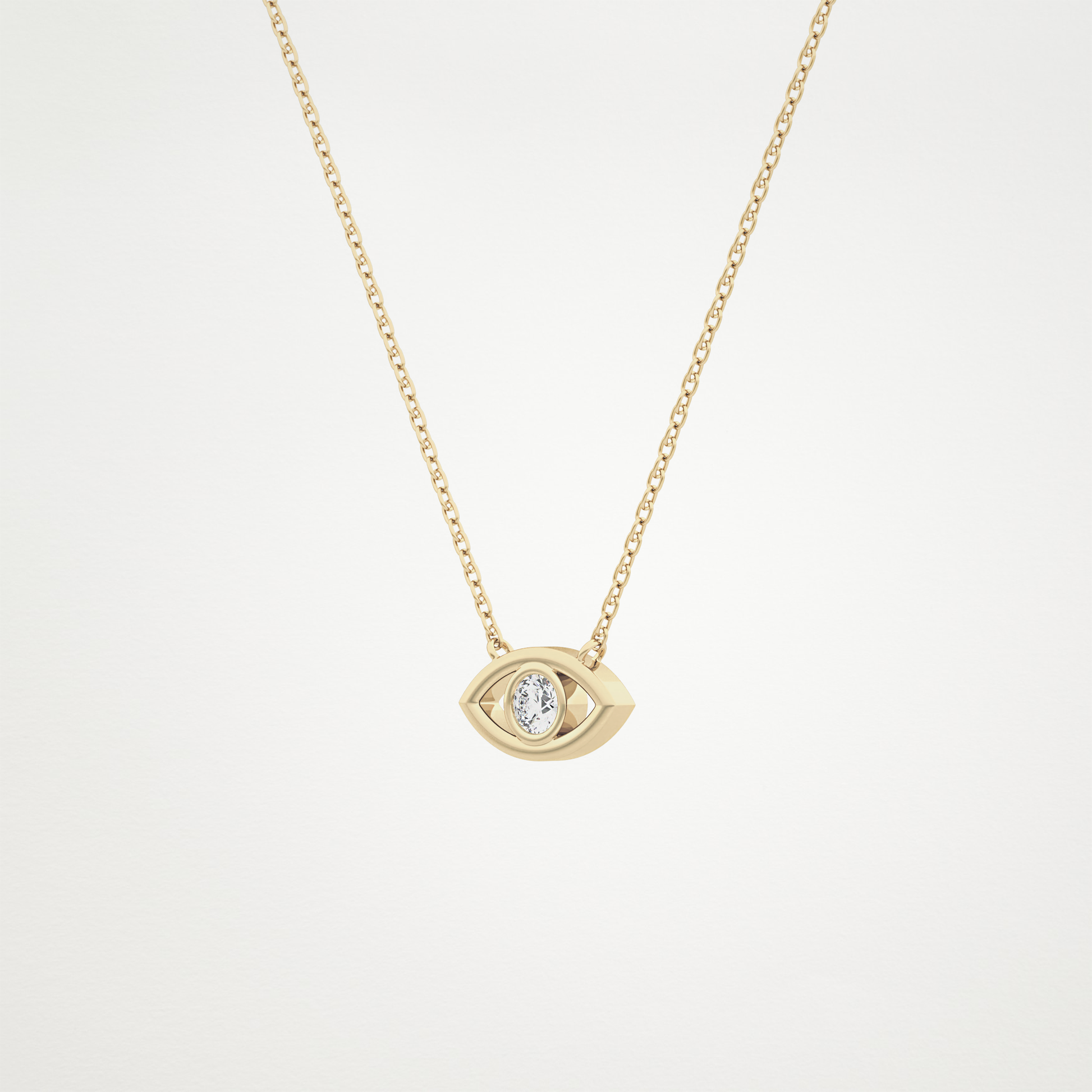 0.08 TCW Round Lab Grown Diamond Eye Shape Necklace