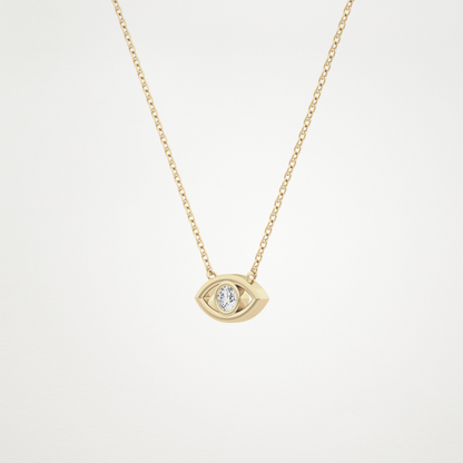 0.08 TCW Round Lab Grown Diamond Eye Shape Necklace