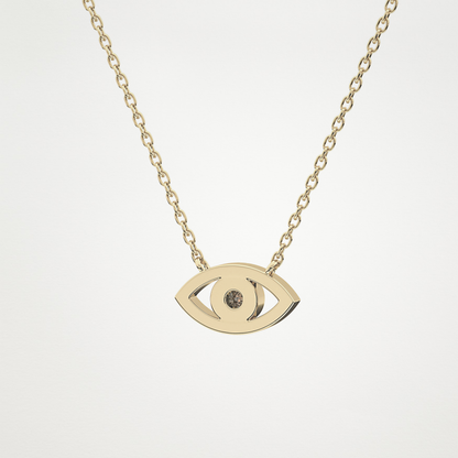 0.08 TCW Round Lab Grown Diamond Eye Shape Necklace