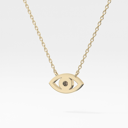 0.08 TCW Round Lab Grown Diamond Eye Shape Necklace