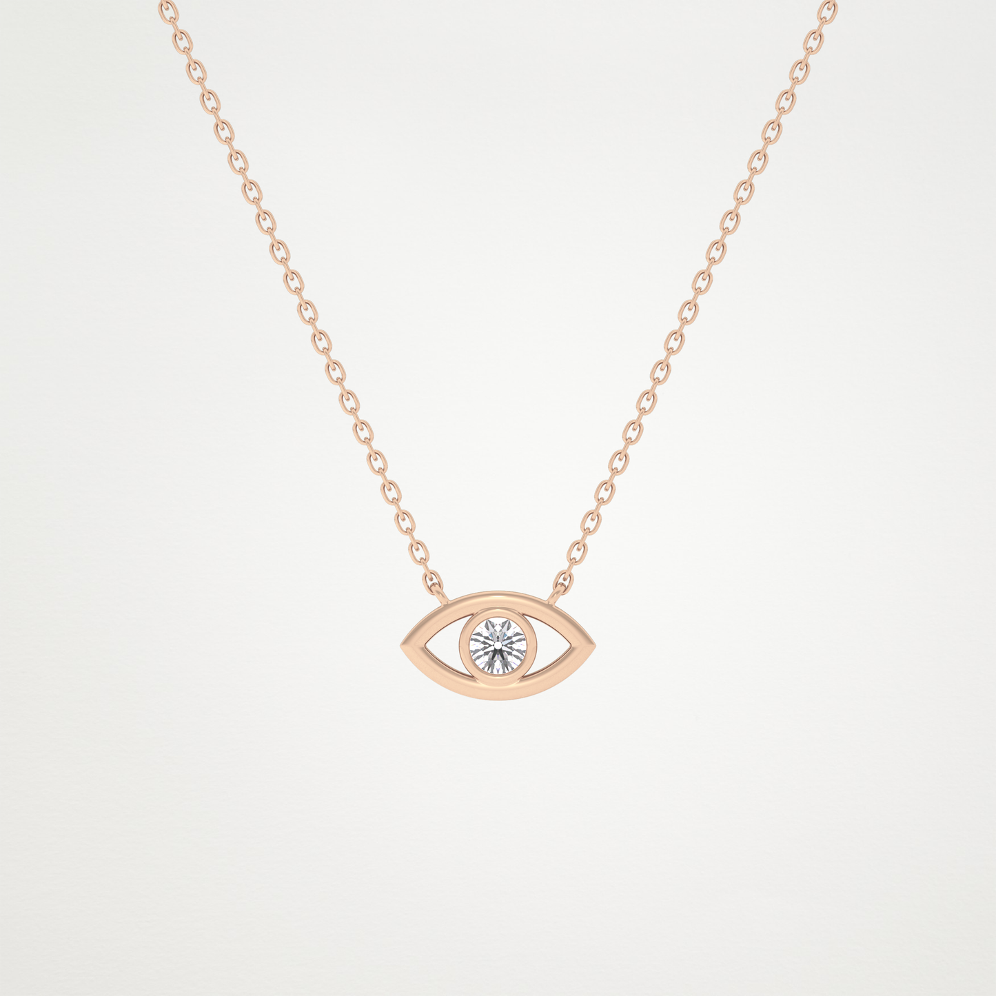0.08 TCW Round Lab Grown Diamond Eye Shape Necklace
