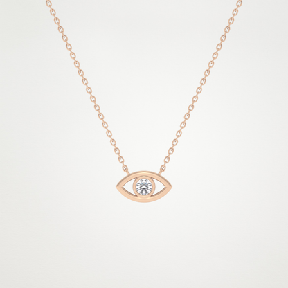 0.08 TCW Round Lab Grown Diamond Eye Shape Necklace