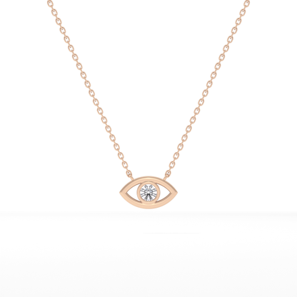 0.08 TCW Round Lab Grown Diamond Eye Shape Necklace
