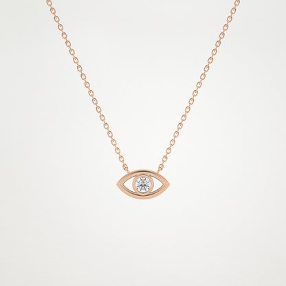 0.08 TCW Round Lab Grown Diamond Eye Shape Necklace