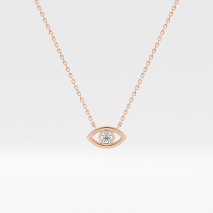 0.08 TCW Round Lab Grown Diamond Eye Shape Necklace