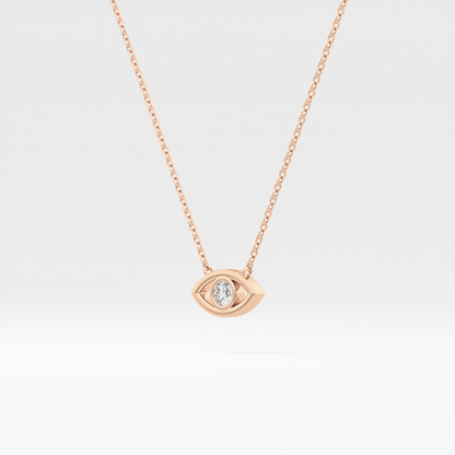 0.08 TCW Round Lab Grown Diamond Eye Shape Necklace