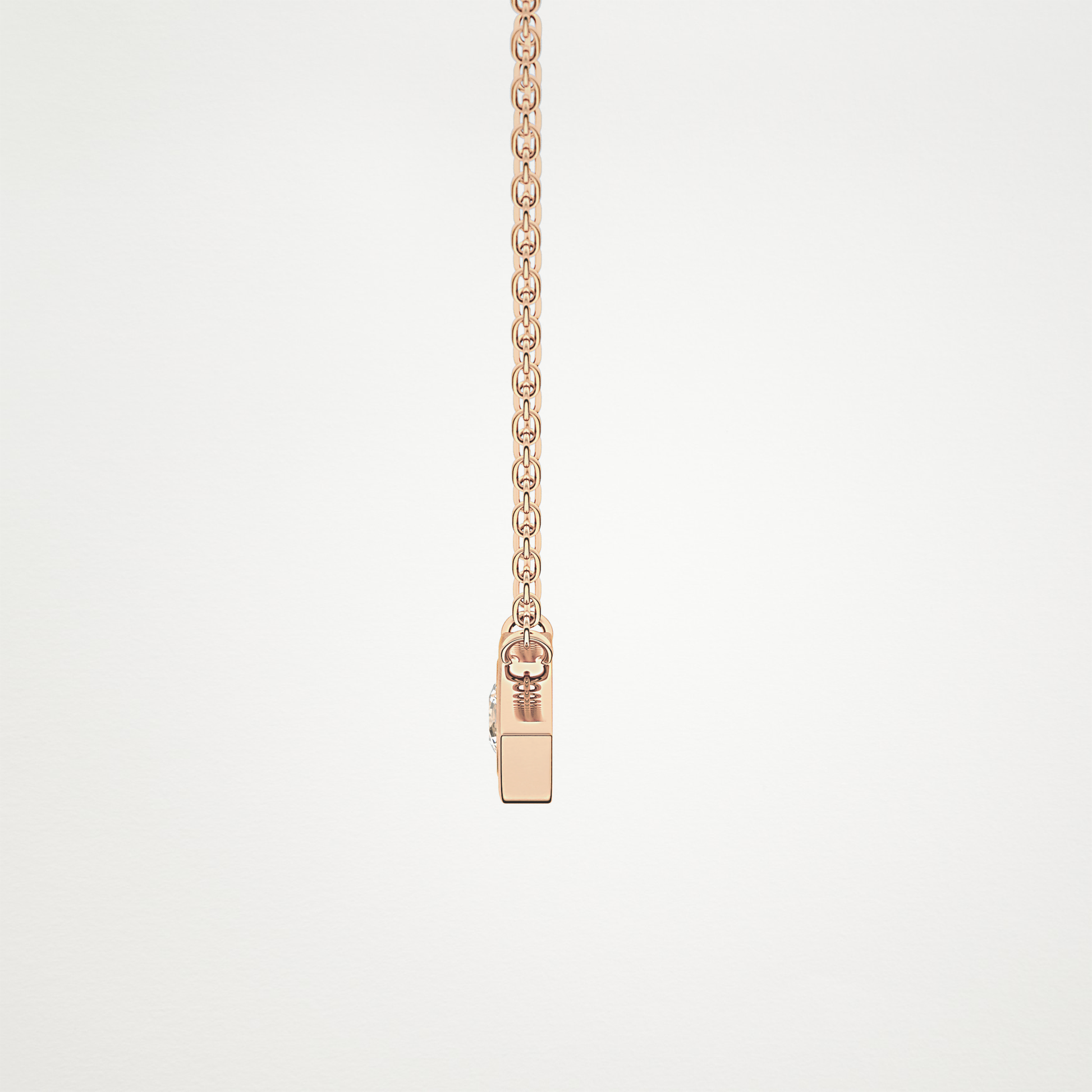 0.08 TCW Round Lab Grown Diamond Eye Shape Necklace