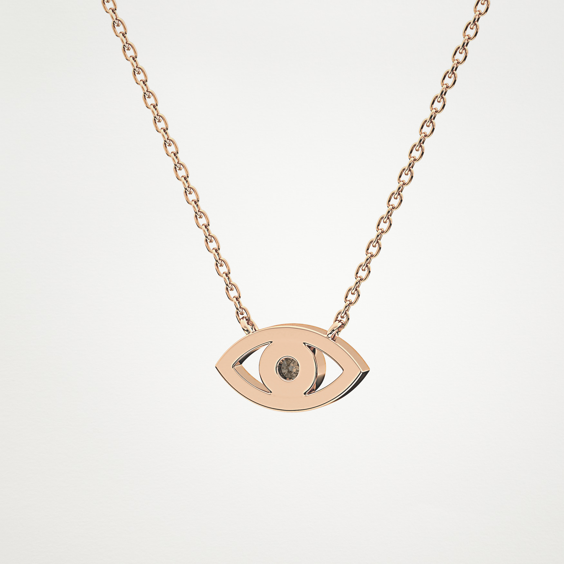 0.08 TCW Round Lab Grown Diamond Eye Shape Necklace