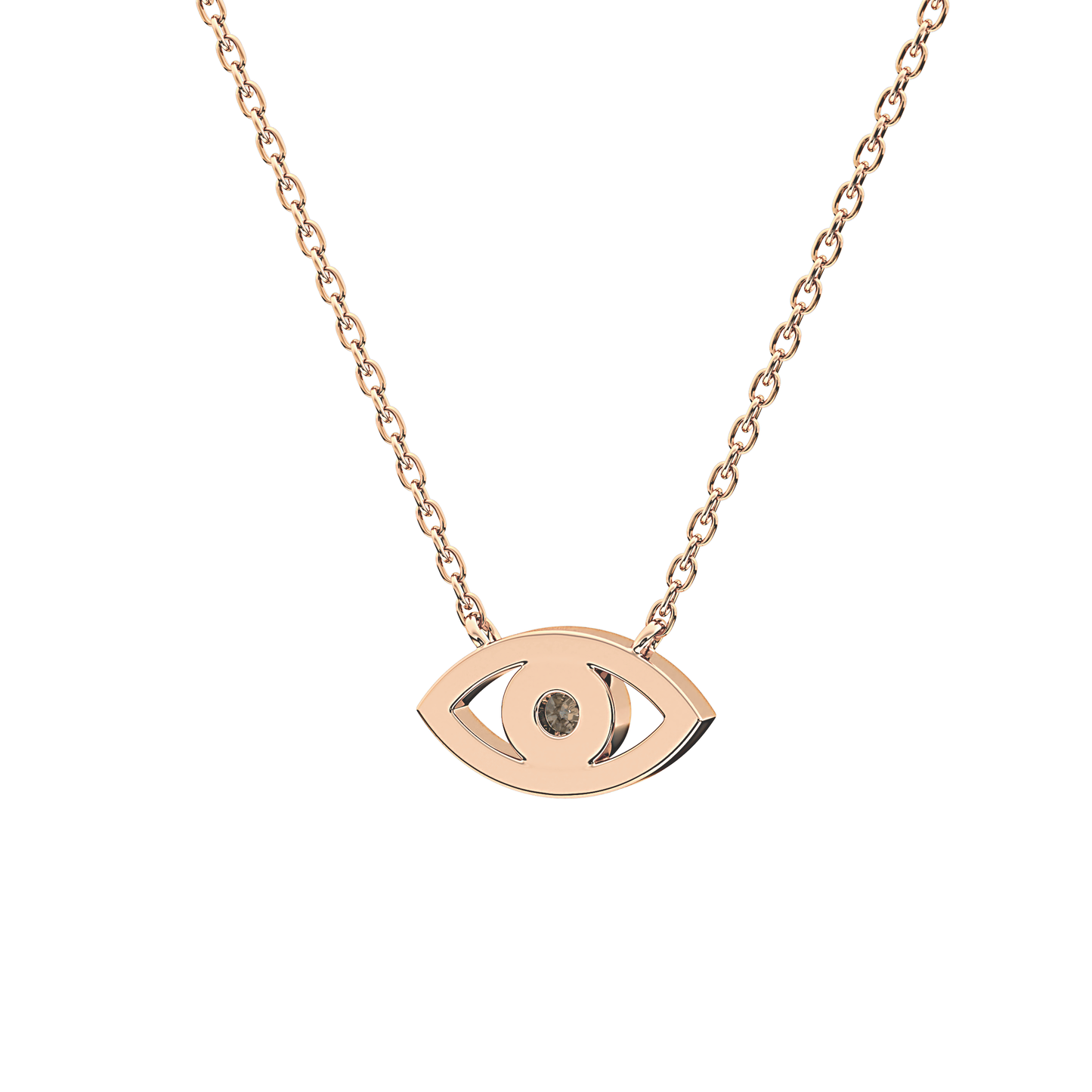0.08 TCW Round Lab Grown Diamond Eye Shape Necklace