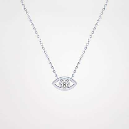 0.08 TCW Round Lab Grown Diamond Eye Shape Necklace