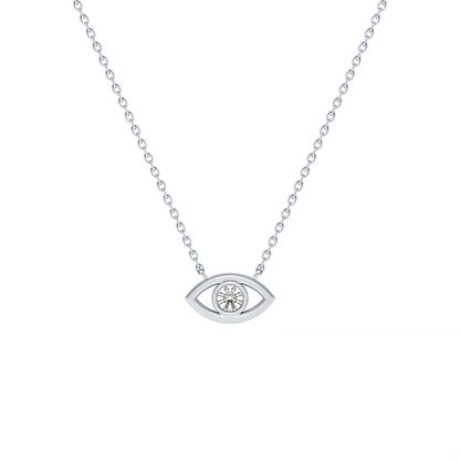 0.08 TCW Round Lab Grown Diamond Eye Shape Necklace