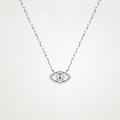 0.08 TCW Round Lab Grown Diamond Eye Shape Necklace