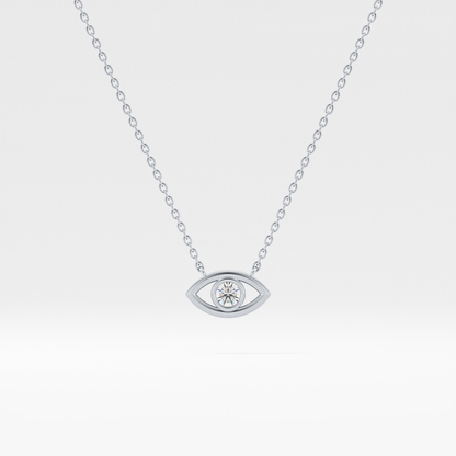 0.08 TCW Round Lab Grown Diamond Eye Shape Necklace