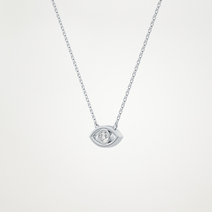0.08 TCW Round Lab Grown Diamond Eye Shape Necklace