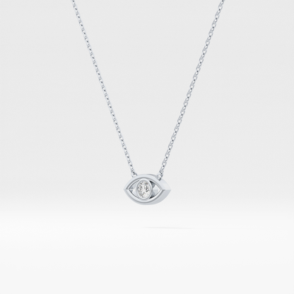 0.08 TCW Round Lab Grown Diamond Eye Shape Necklace
